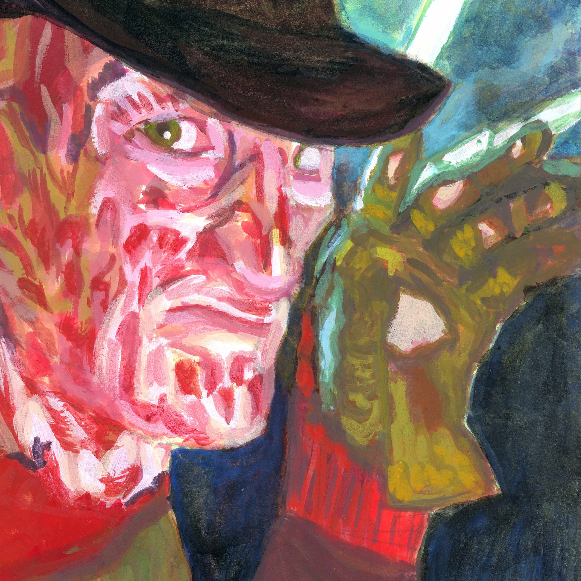 Framed Freddy Krueger Original Painting