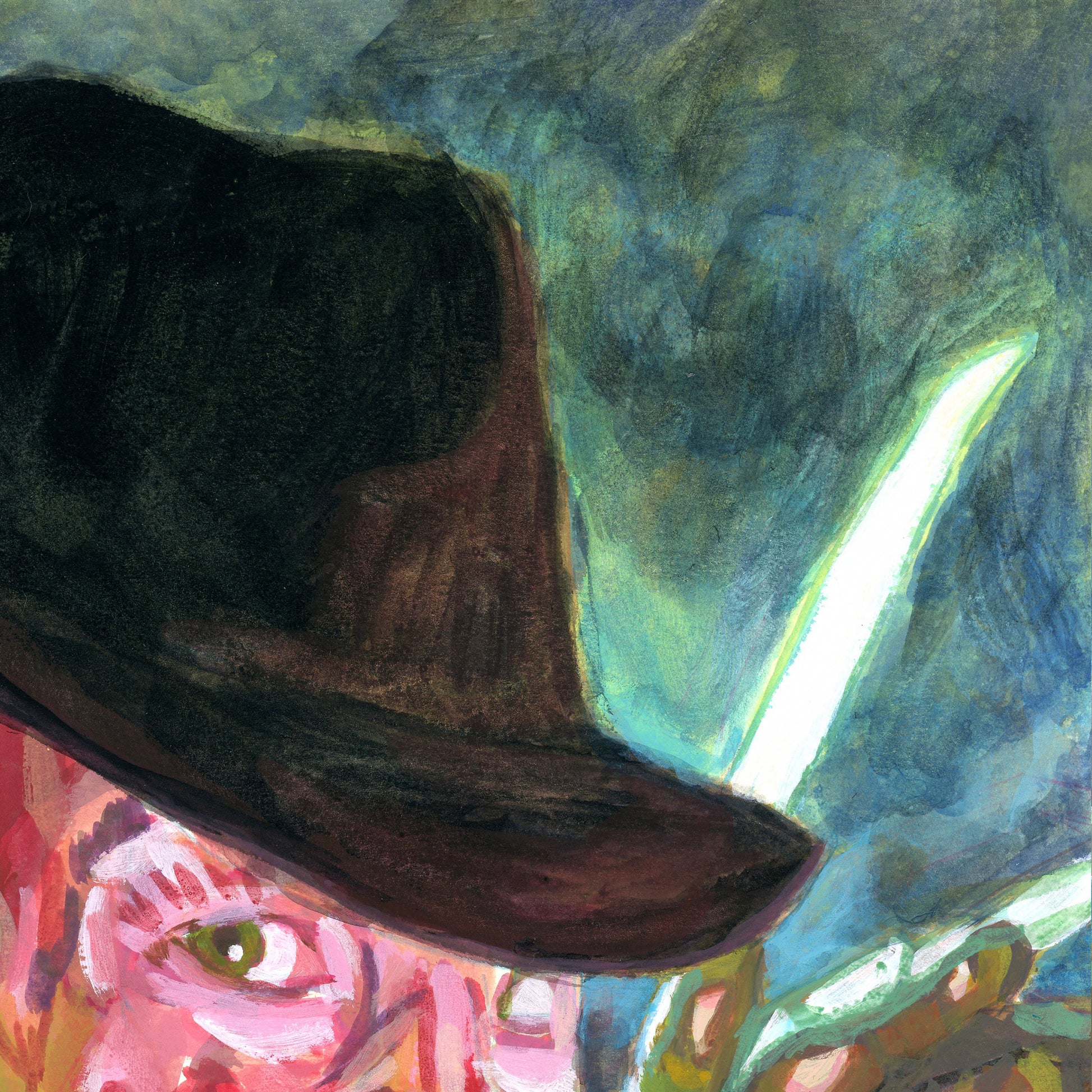 Framed Freddy Krueger Original Painting