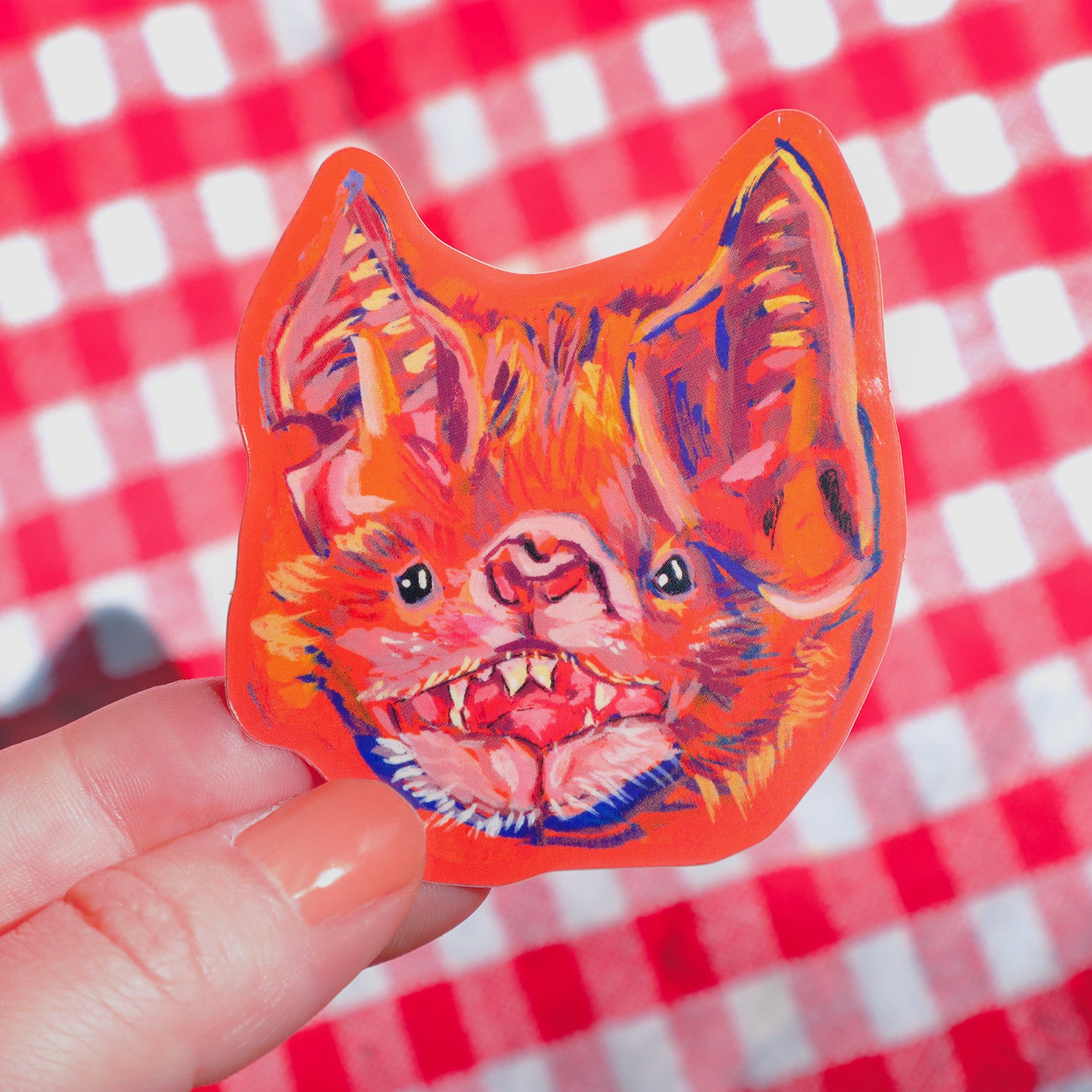Orange Bat Sticker