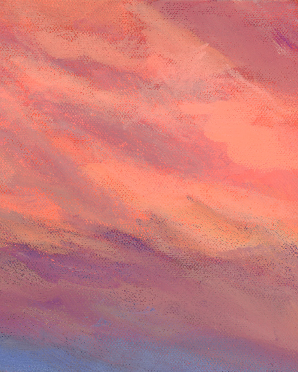 Abstract painting with pink and purple hues