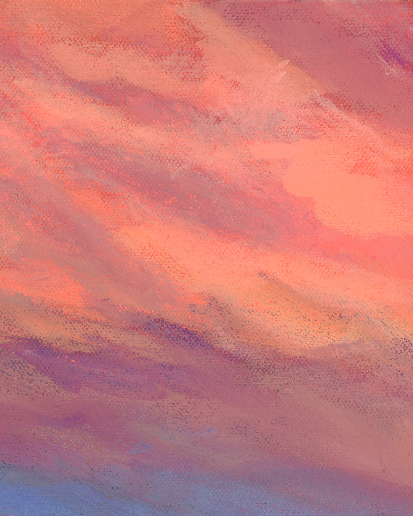 Abstract painting with pink and purple hues