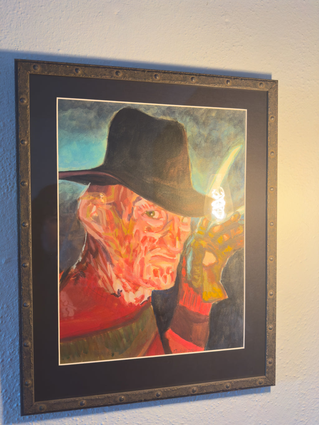 Framed Freddy Krueger Original Painting