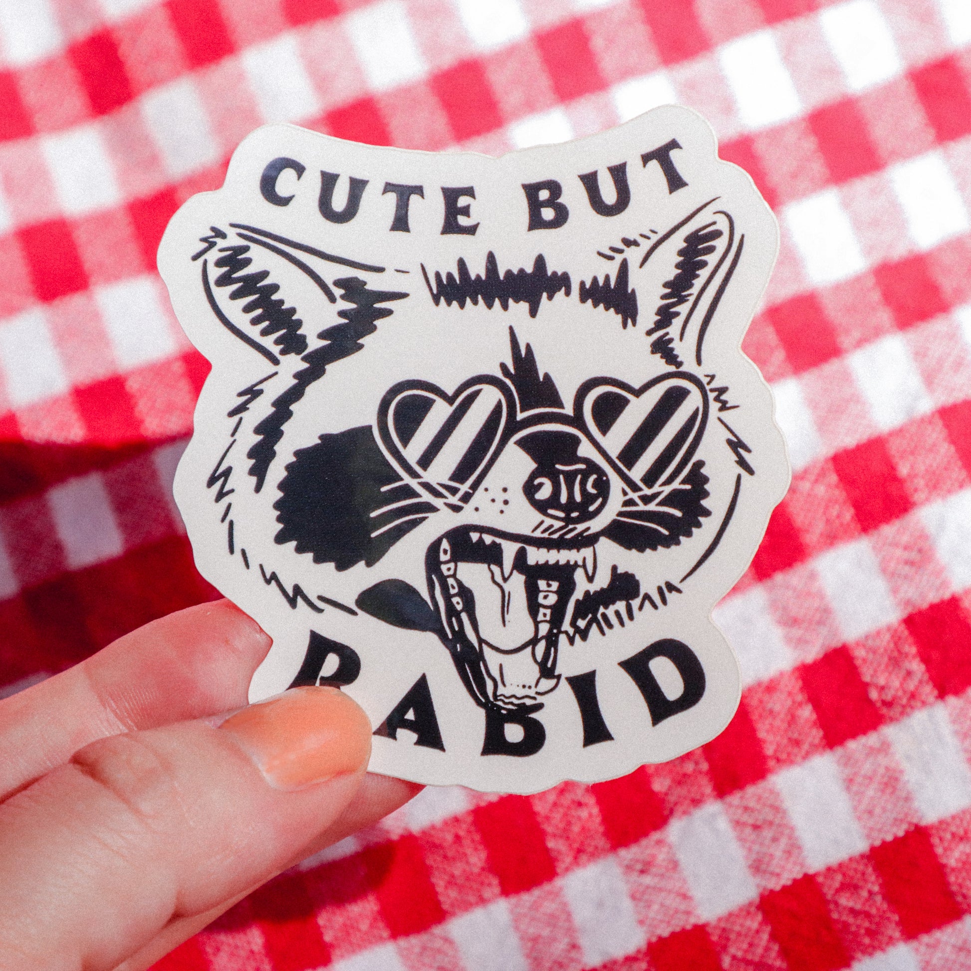 Cute But Rabid Raccoon Sticker