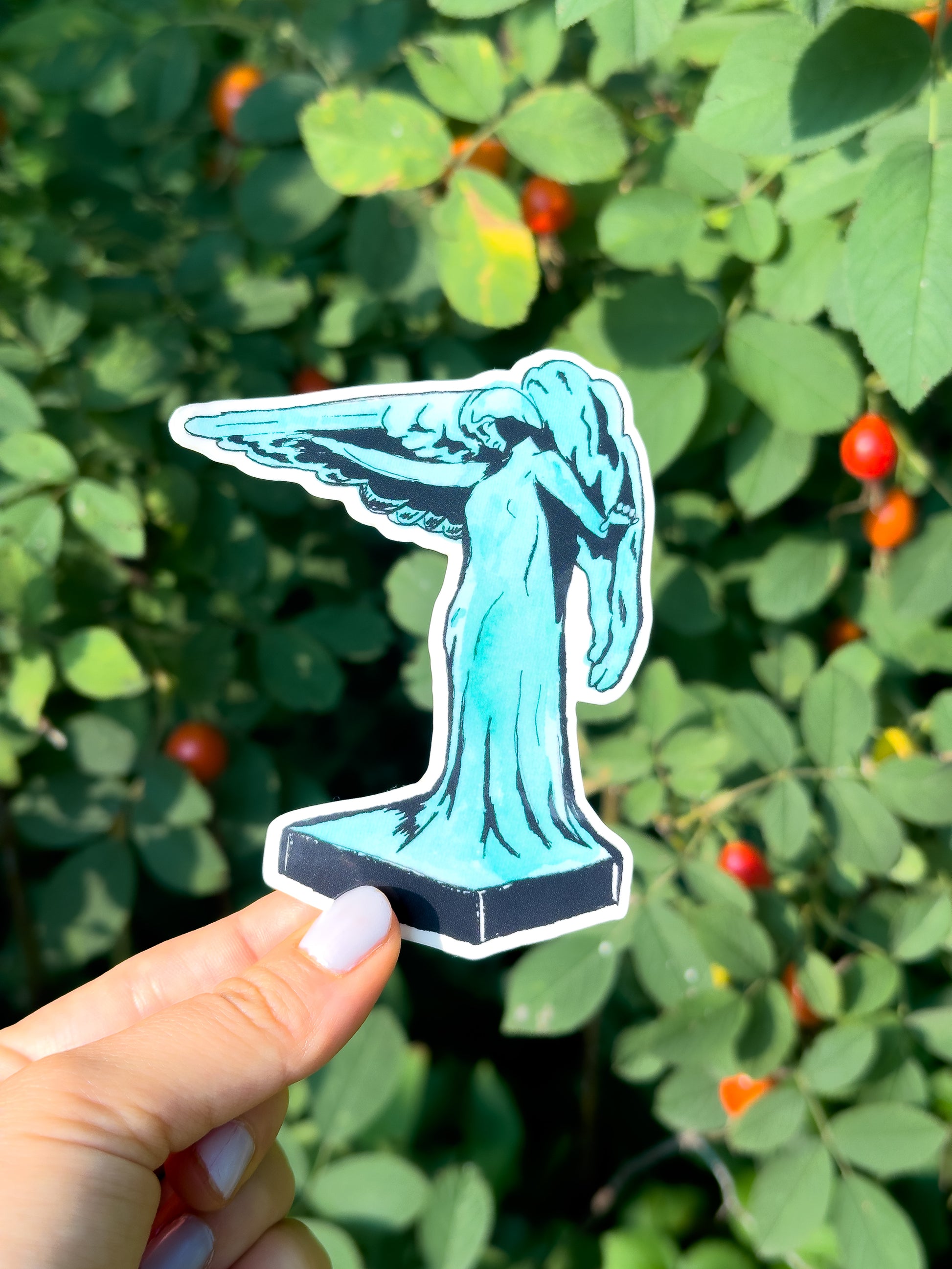 Clear Black Angel Sticker